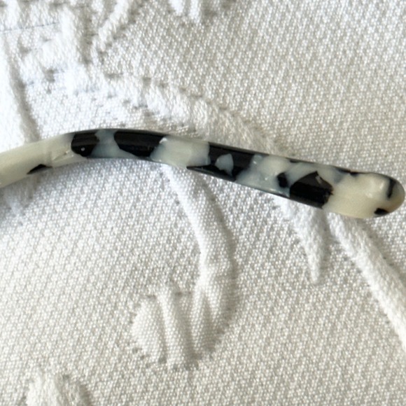 DIFF Eyewear Winston‎ Black & White Rich Hide Cow Hide Cat Eye/ Square Frames main image 4